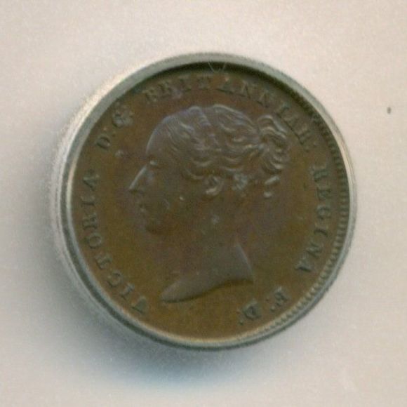 Great Britain Victoria 1844 1/2 Farthing MS62 BN ICG - Picture 3 of 4